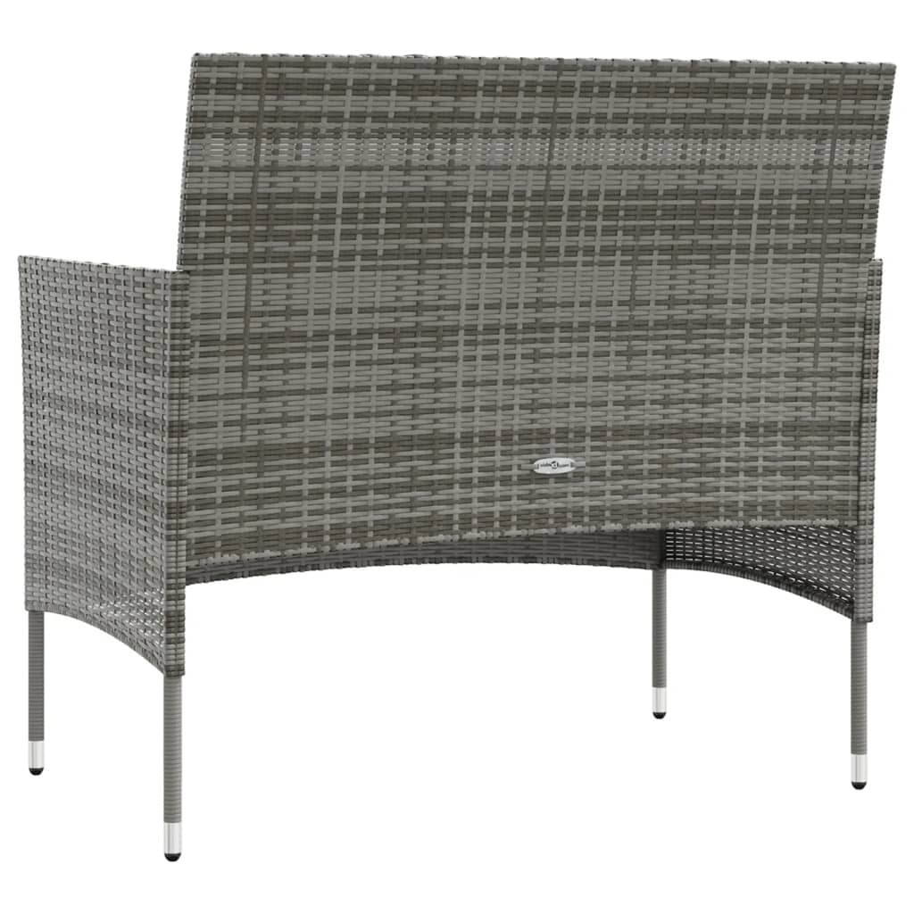 8 pcs conjunto lounge de jardim c/ almofadões vime PE cinzento