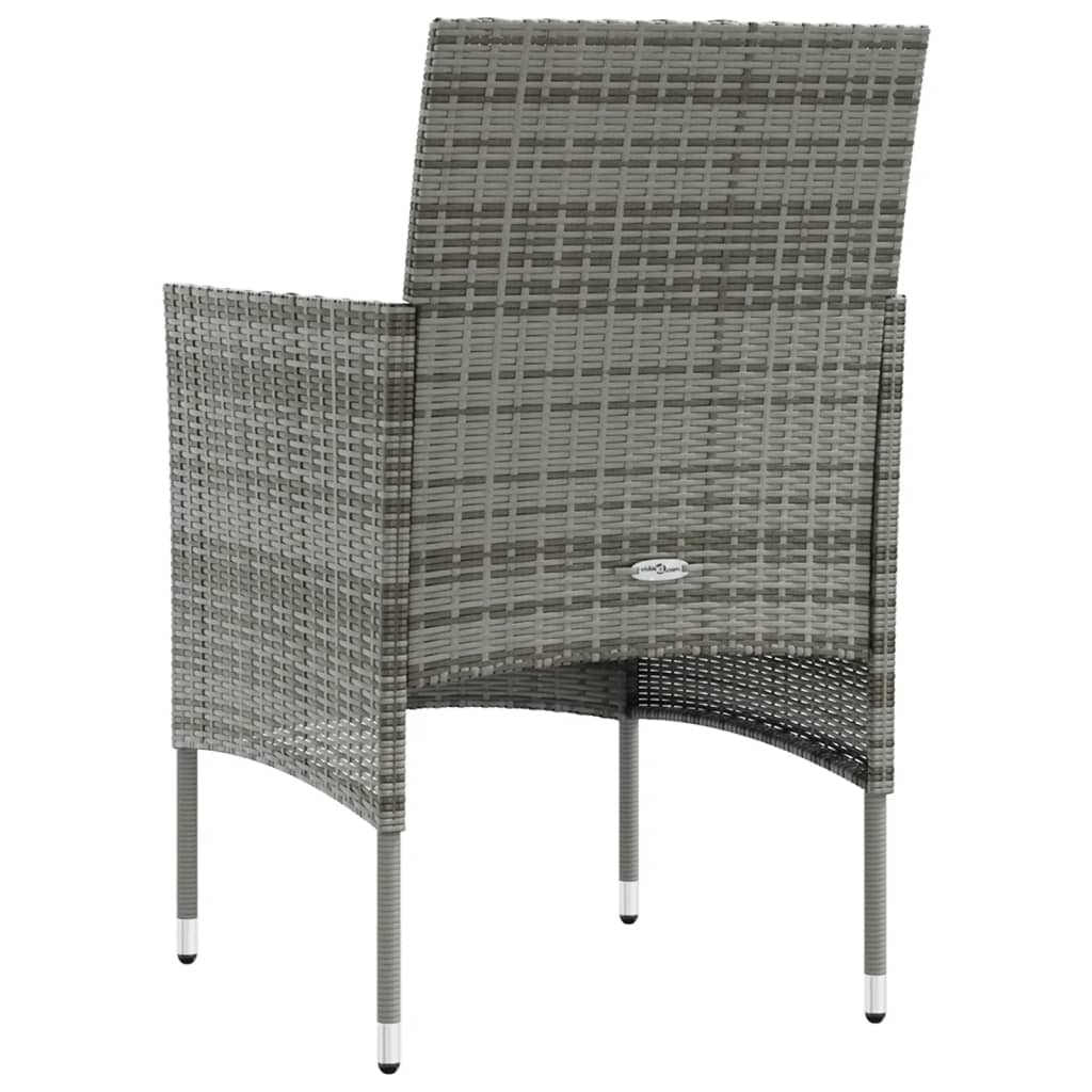 8 pcs conjunto lounge de jardim c/ almofadões vime PE cinzento