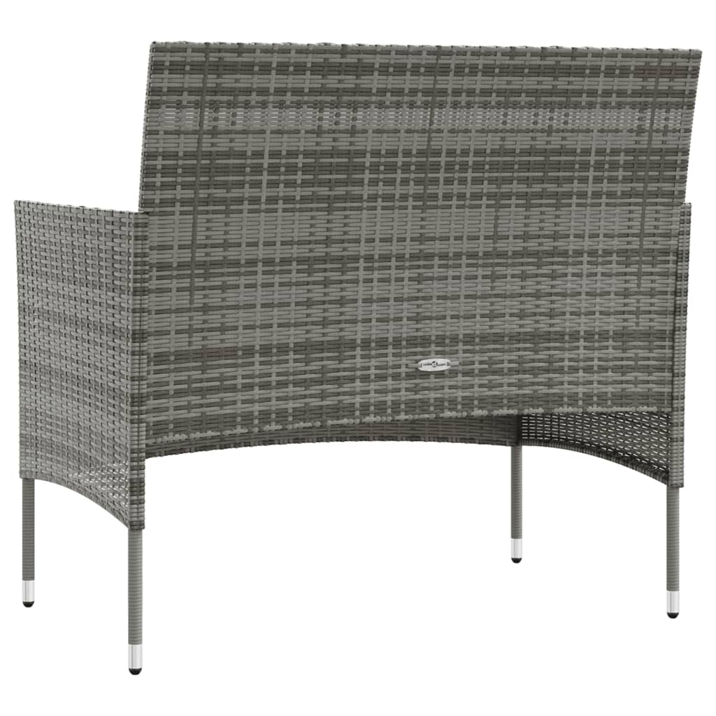 8 pcs conjunto lounge de jardim c/ almofadões vime PE cinzento