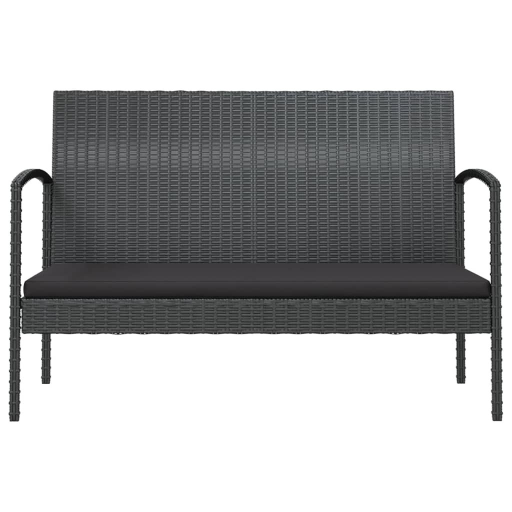 8 pcs conjunto lounge de jardim c/ almofadões vime PE cinzento