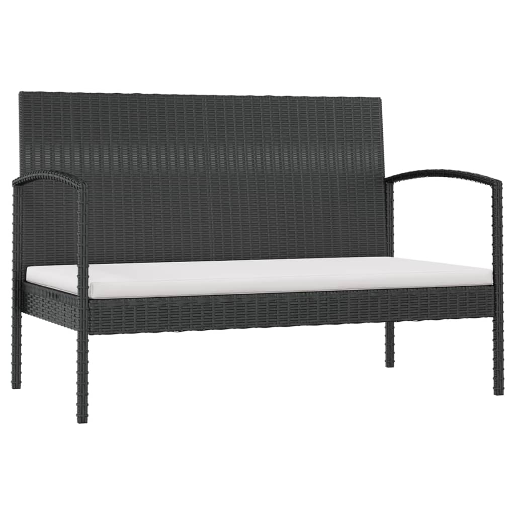 8 pcs conjunto lounge de jardim c/ almofadões vime PE cinzento