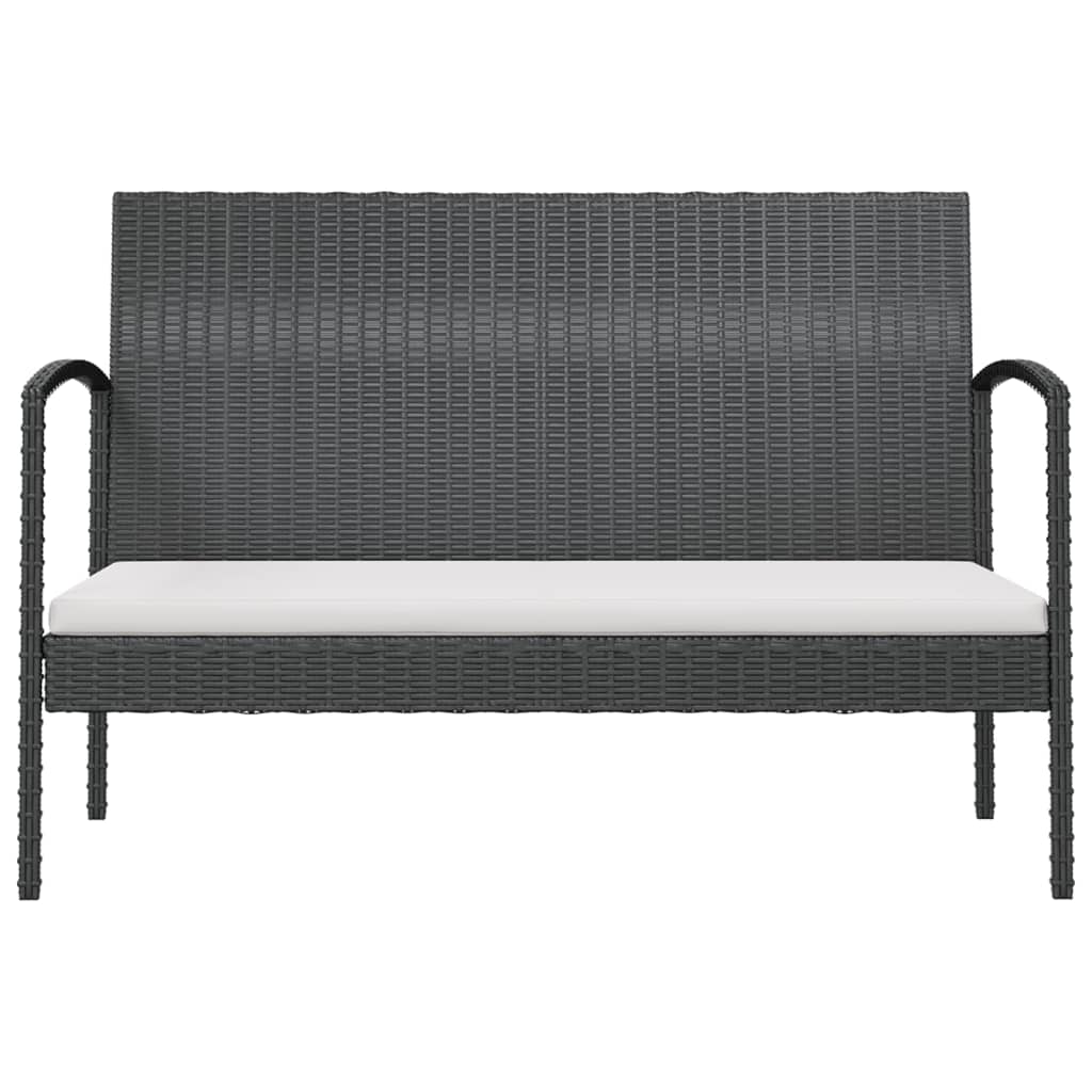 8 pcs conjunto lounge de jardim c/ almofadões vime PE cinzento