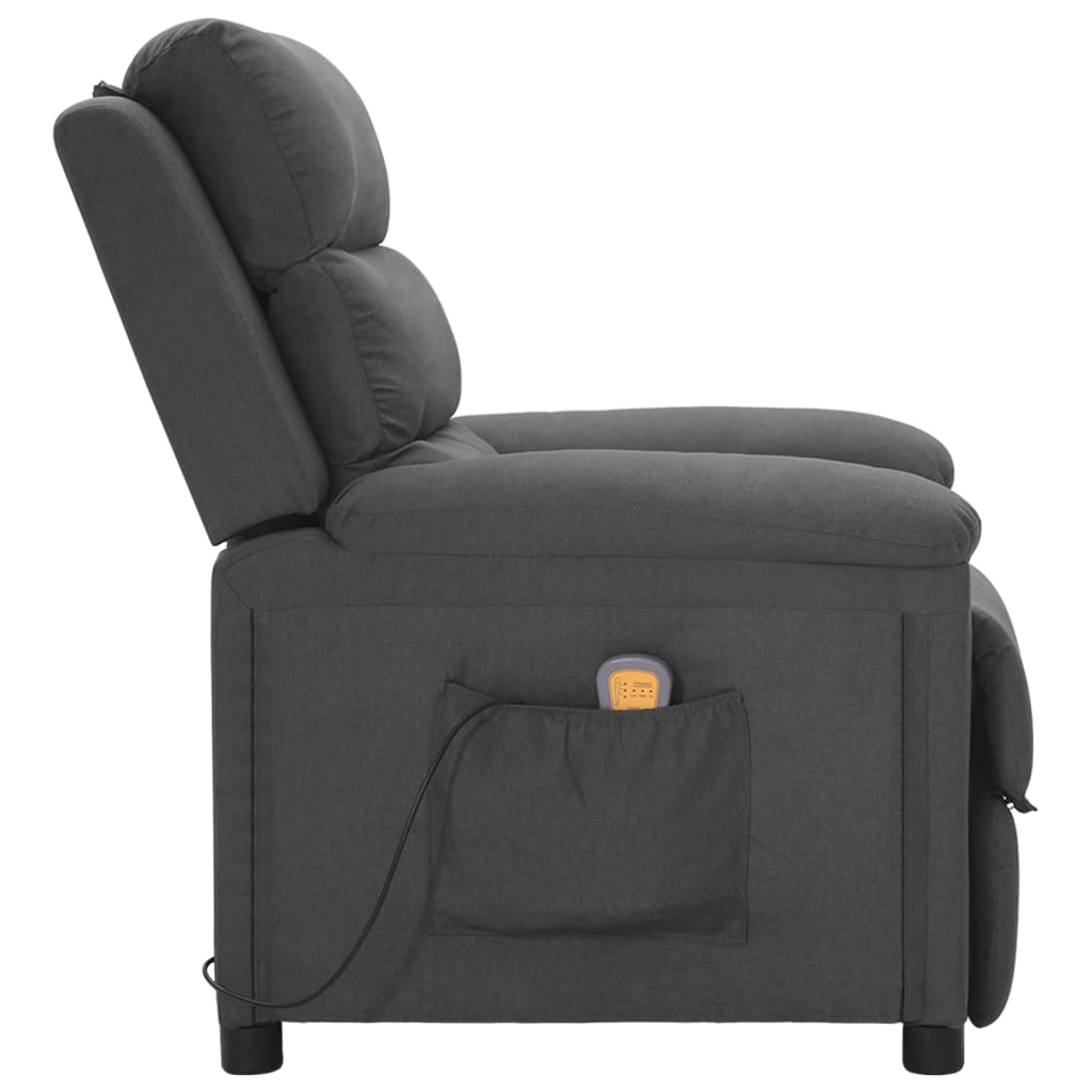 Poltrona de massagens tecido cinzento-escuro