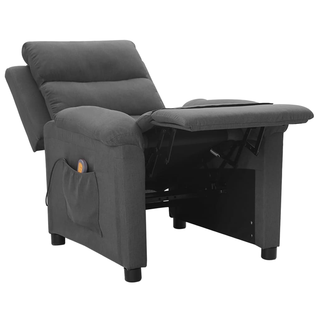 Poltrona de massagens tecido cinzento-escuro
