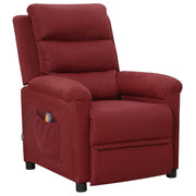 Poltrona de massagens elétrica reclinável tecido vermelho tinto