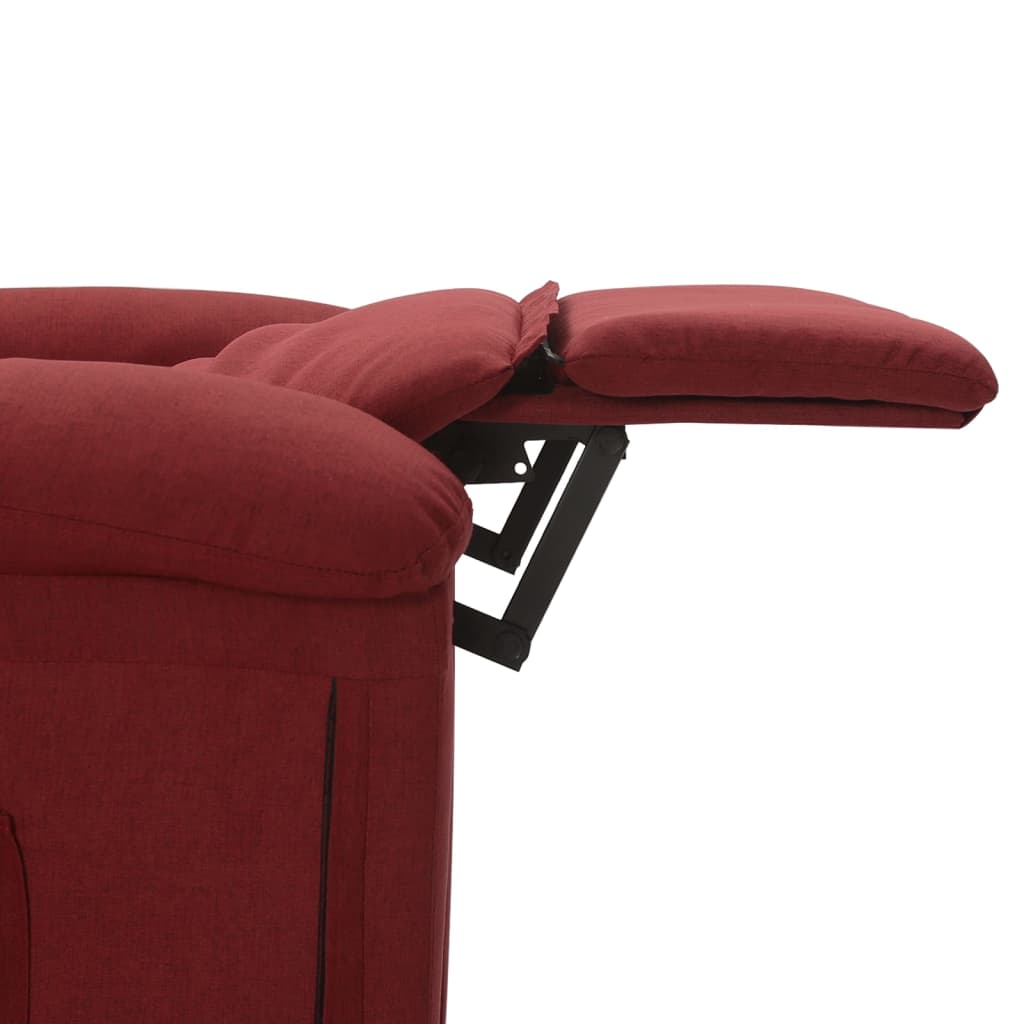 Poltrona de massagens elétrica reclinável tecido vermelho tinto
