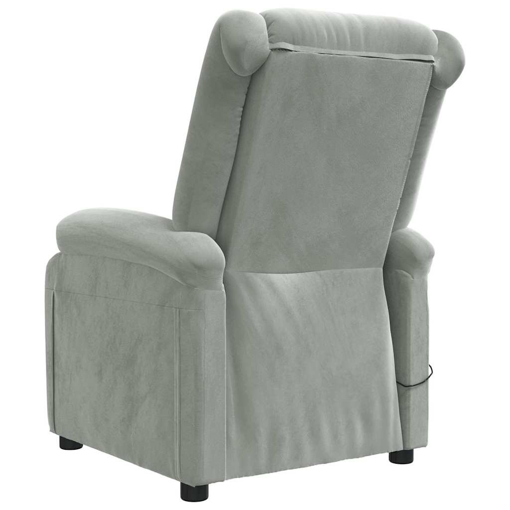 Poltrona de massagens veludo cinzento-claro