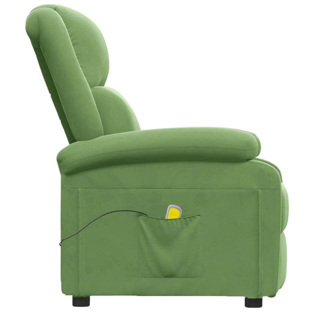 Poltrona de massagens veludo verde-claro
