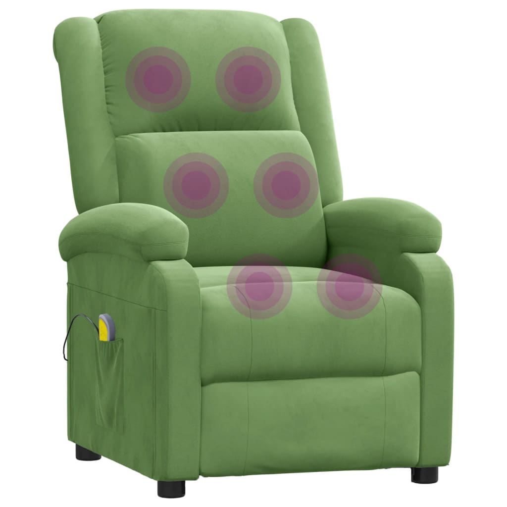 Poltrona de massagens veludo verde-claro