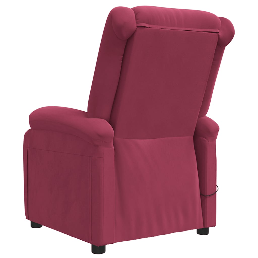 Poltrona de massagens veludo vermelho tinto