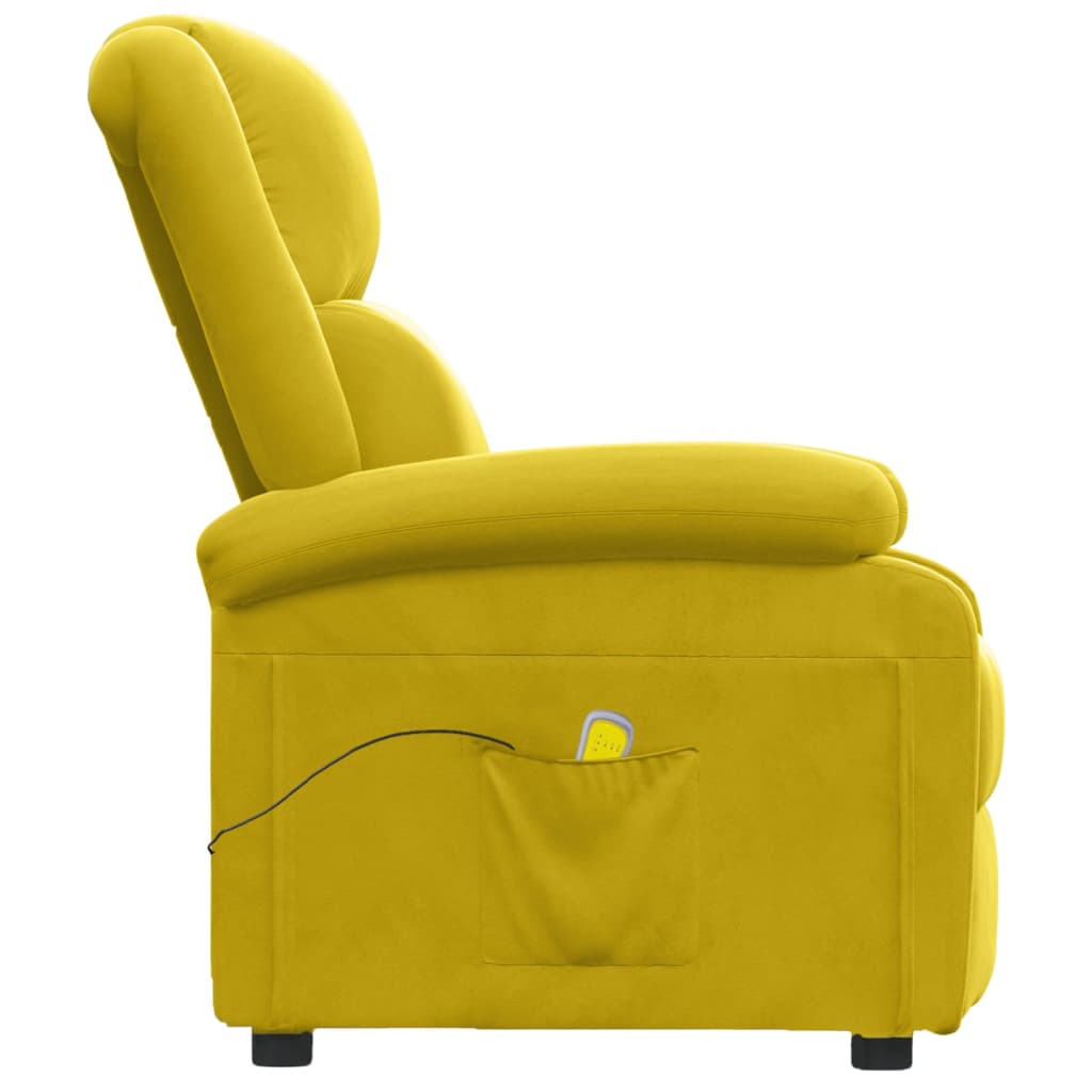 Poltrona de massagens veludo amarelo