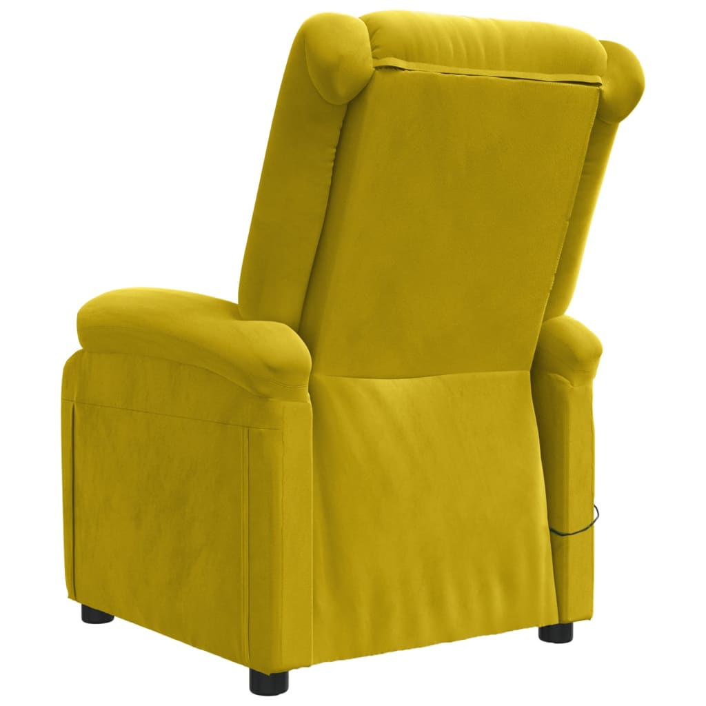 Poltrona de massagens veludo amarelo