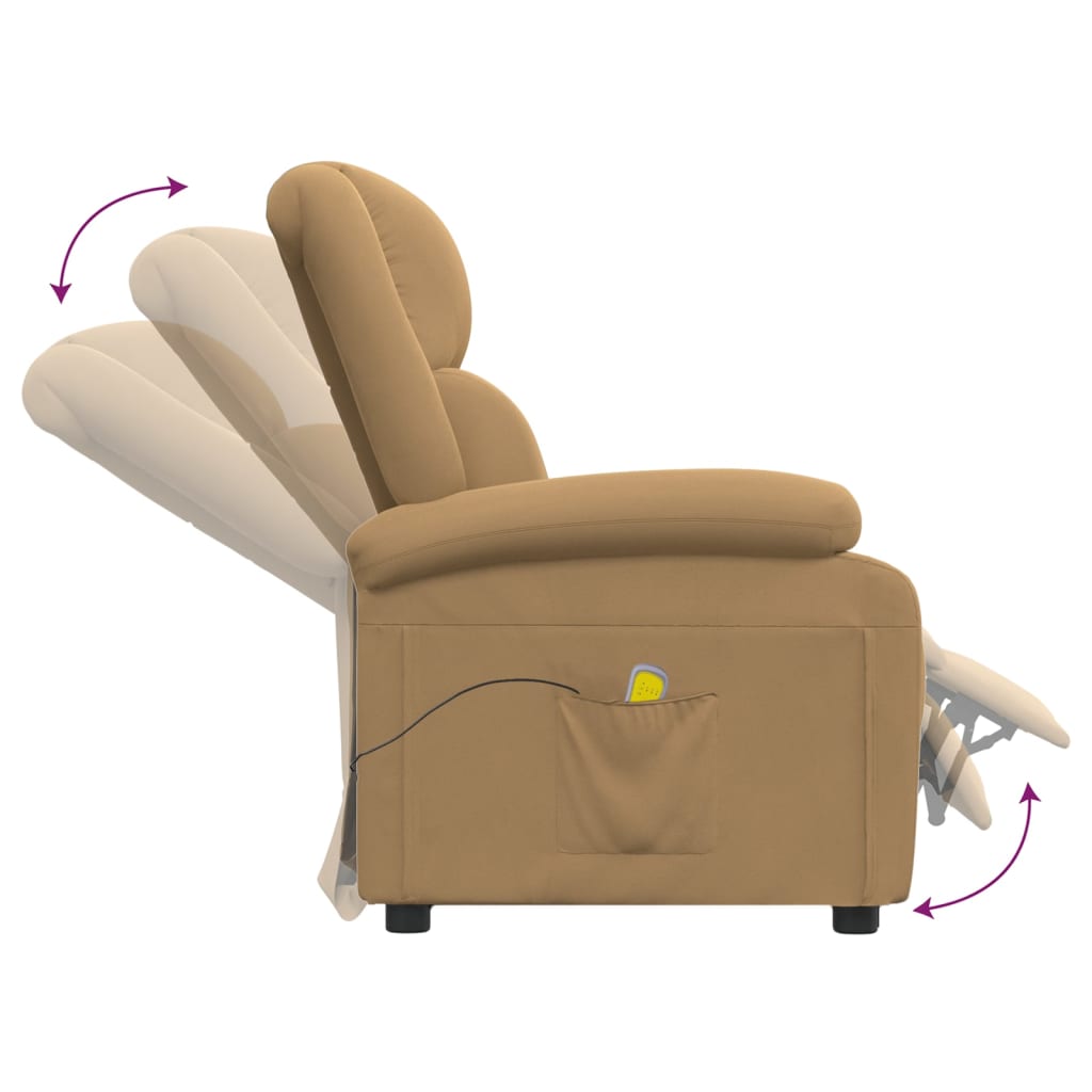 Poltrona de massagens veludo castanho