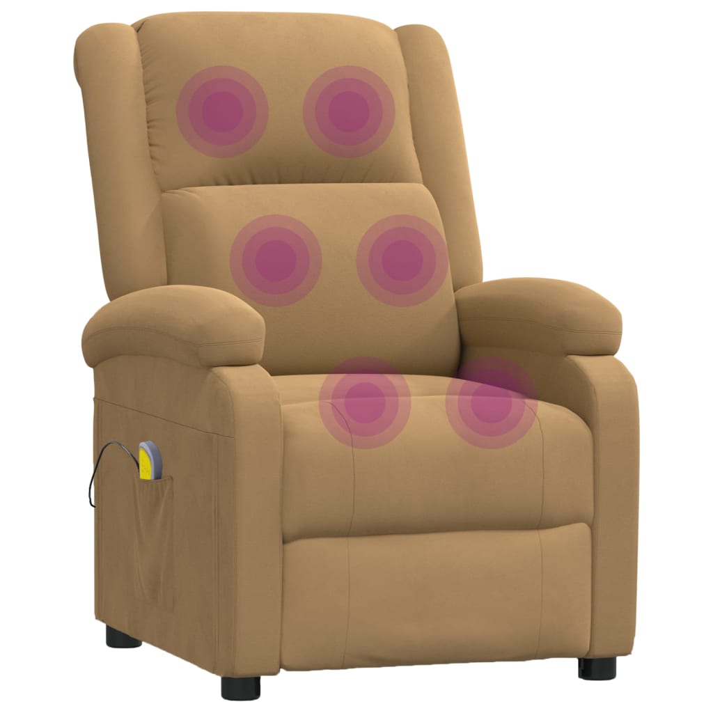 Poltrona de massagens veludo castanho