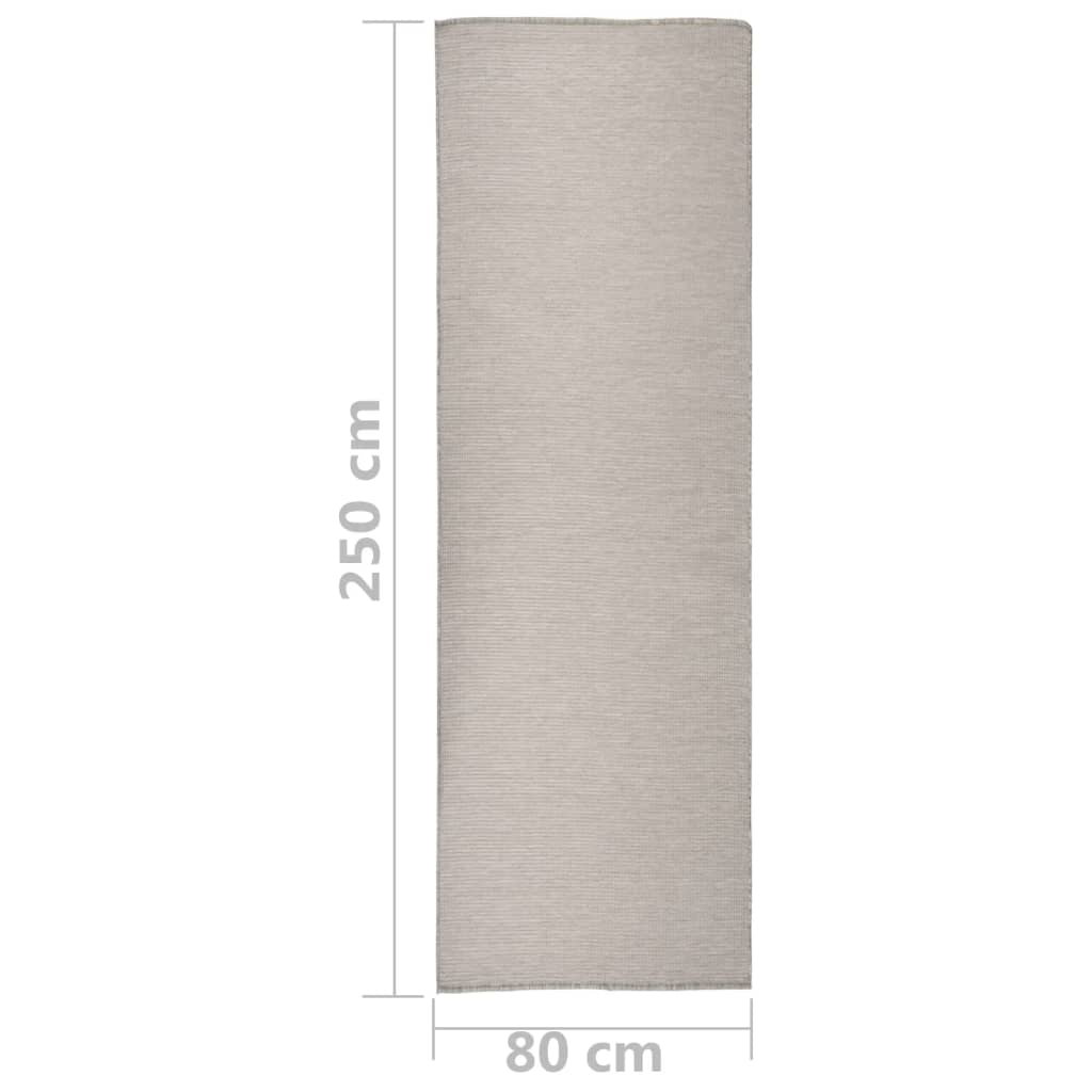 Tapete de tecido plano p/ exterior 80x250 cm cinzento claro