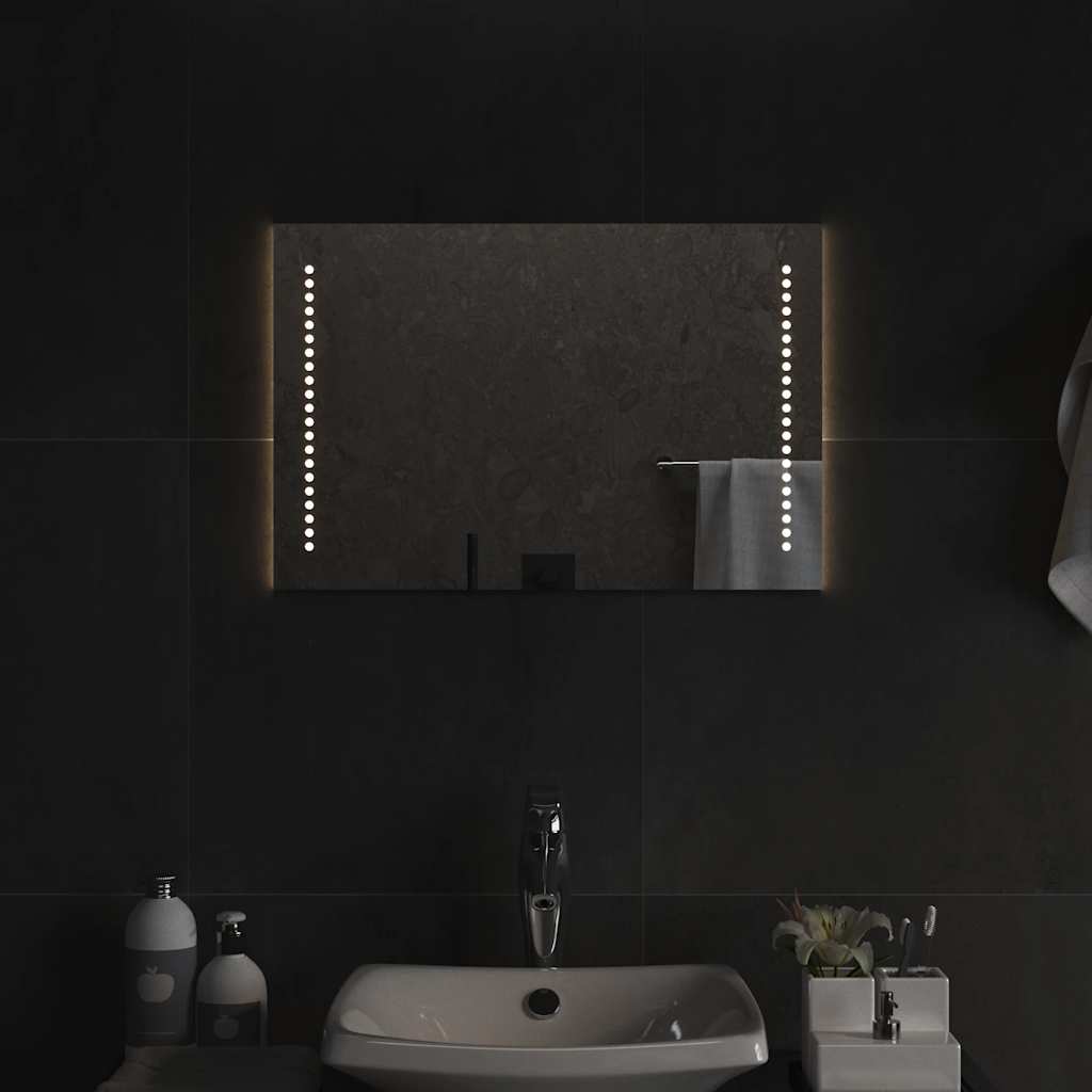 Espelho de casa de banho com luzes LED 60x40 cm