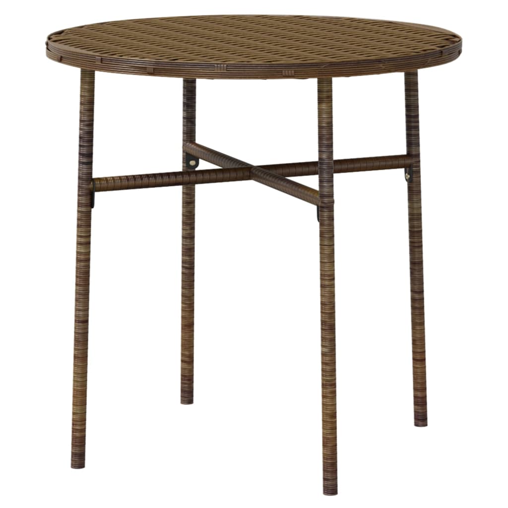 3 pcs conjunto de jantar para jardim vime PE cinzento