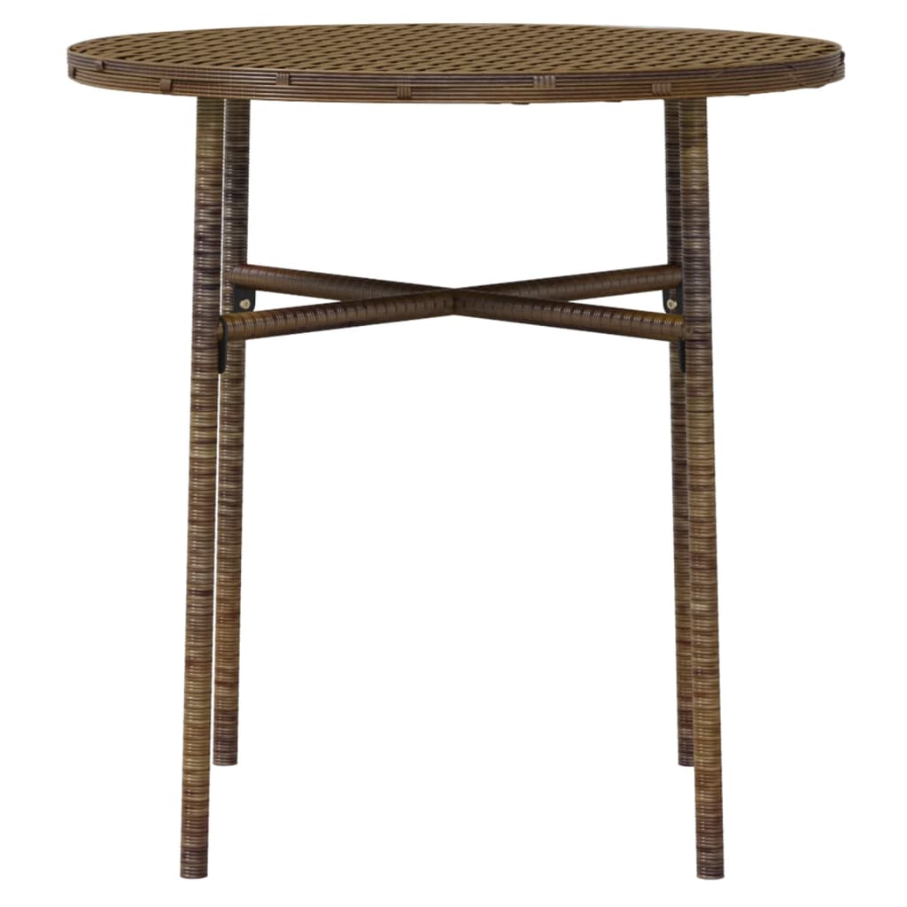 3 pcs conjunto de jantar para jardim vime PE cinzento