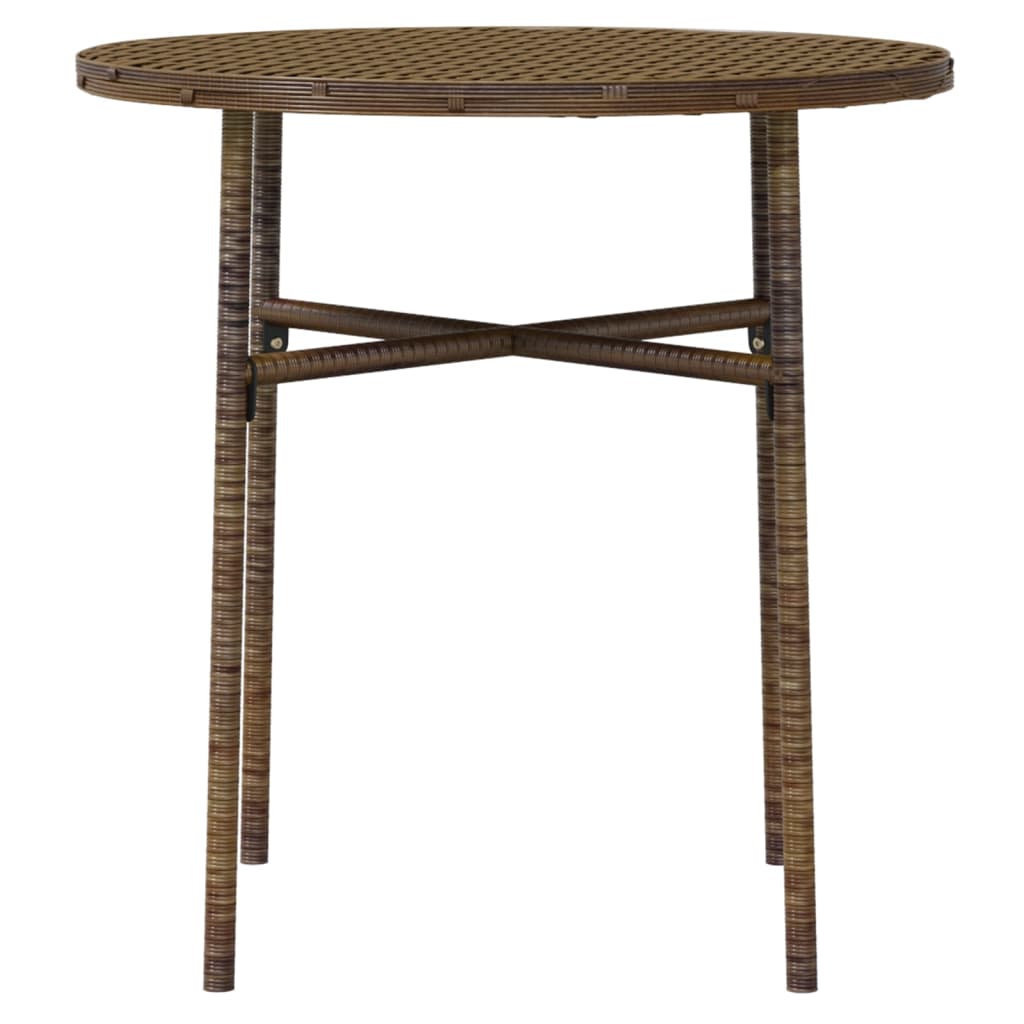 3 pcs conjunto de jantar para jardim vime PE cinzento