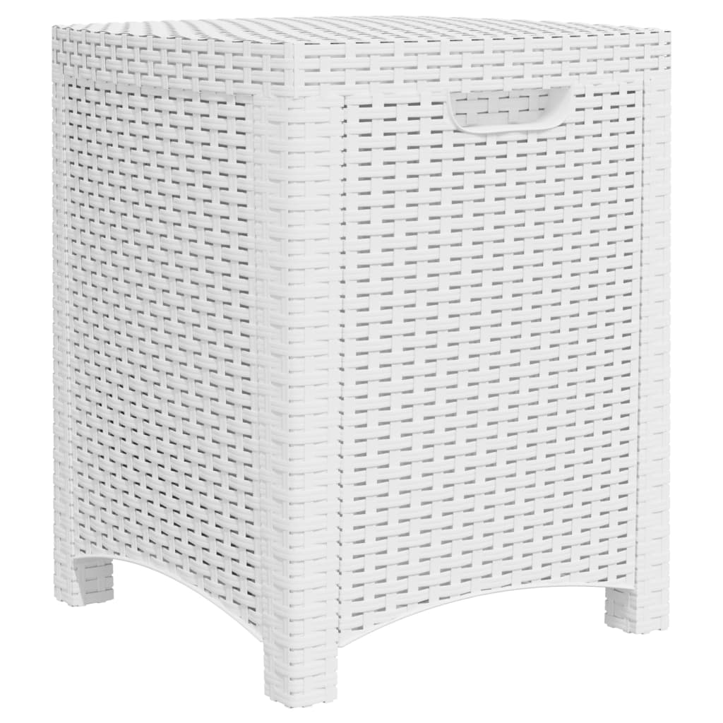 3 pcs conjunto lounge jardim com almofadões vime PP branco