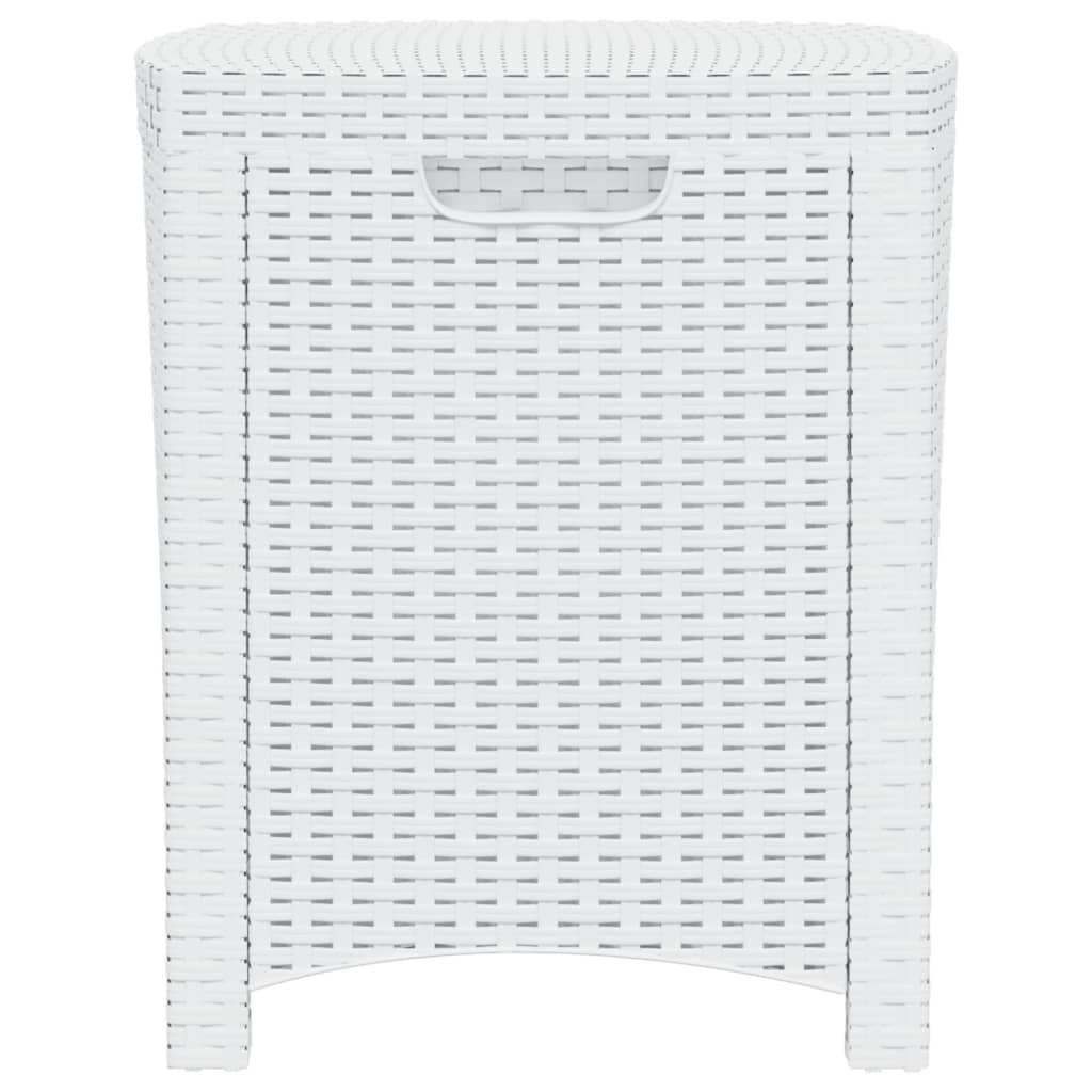 3 pcs conjunto lounge jardim com almofadões vime PP branco