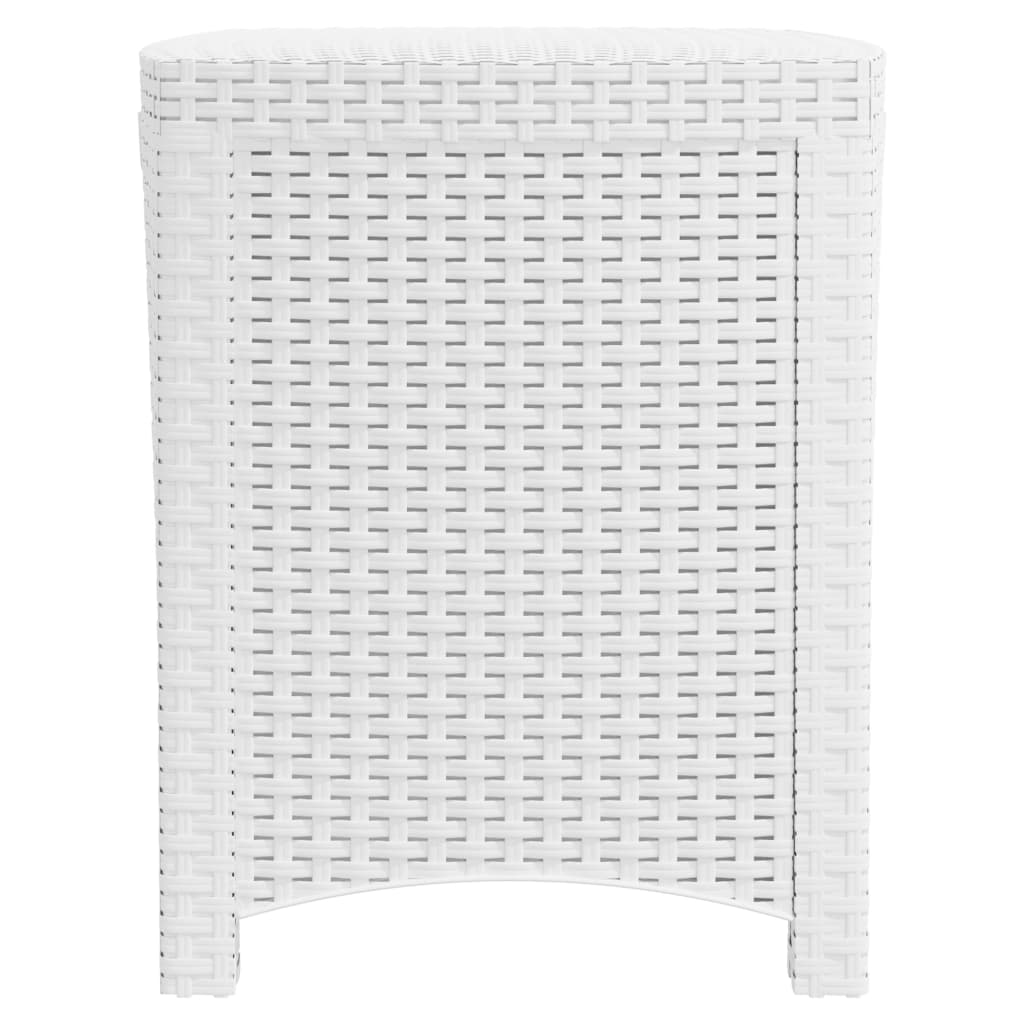 3 pcs conjunto lounge jardim com almofadões vime PP branco