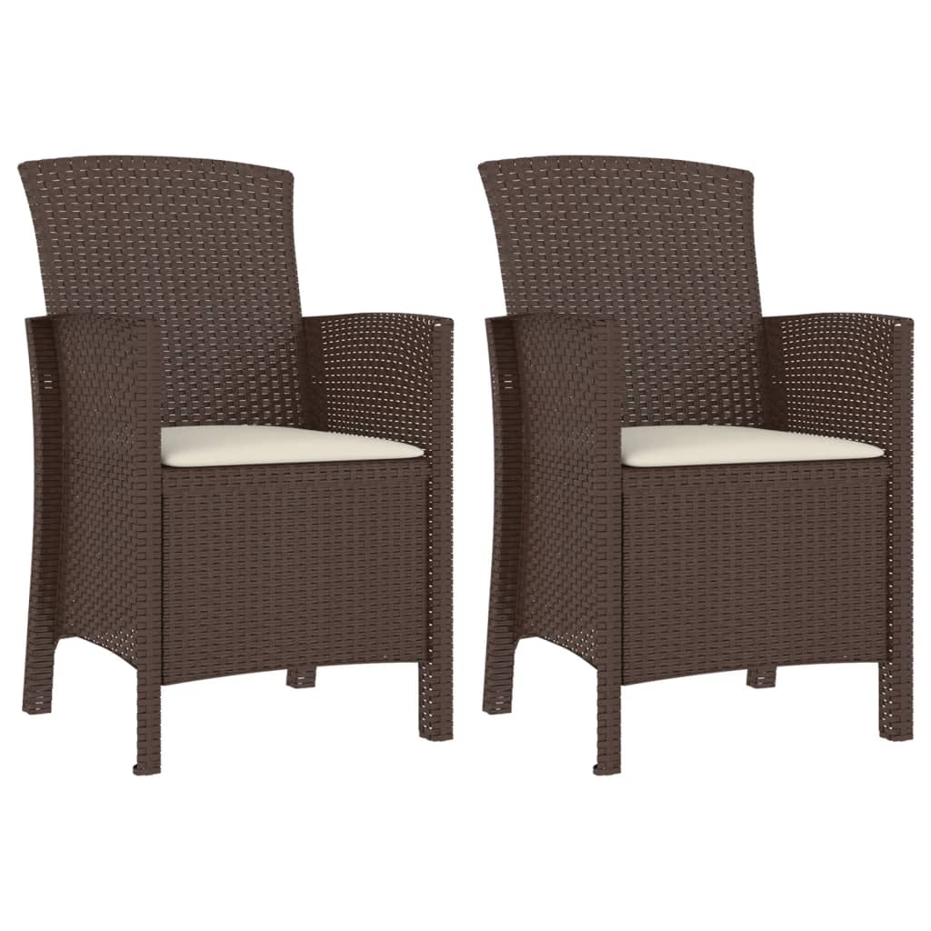 3 pcs conjunto lounge jardim com almofadões vime PP branco