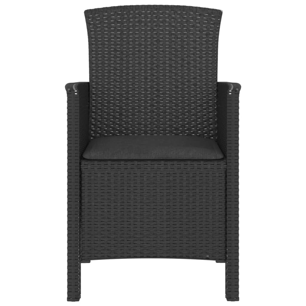 3 pcs conjunto lounge jardim com almofadões vime PP branco