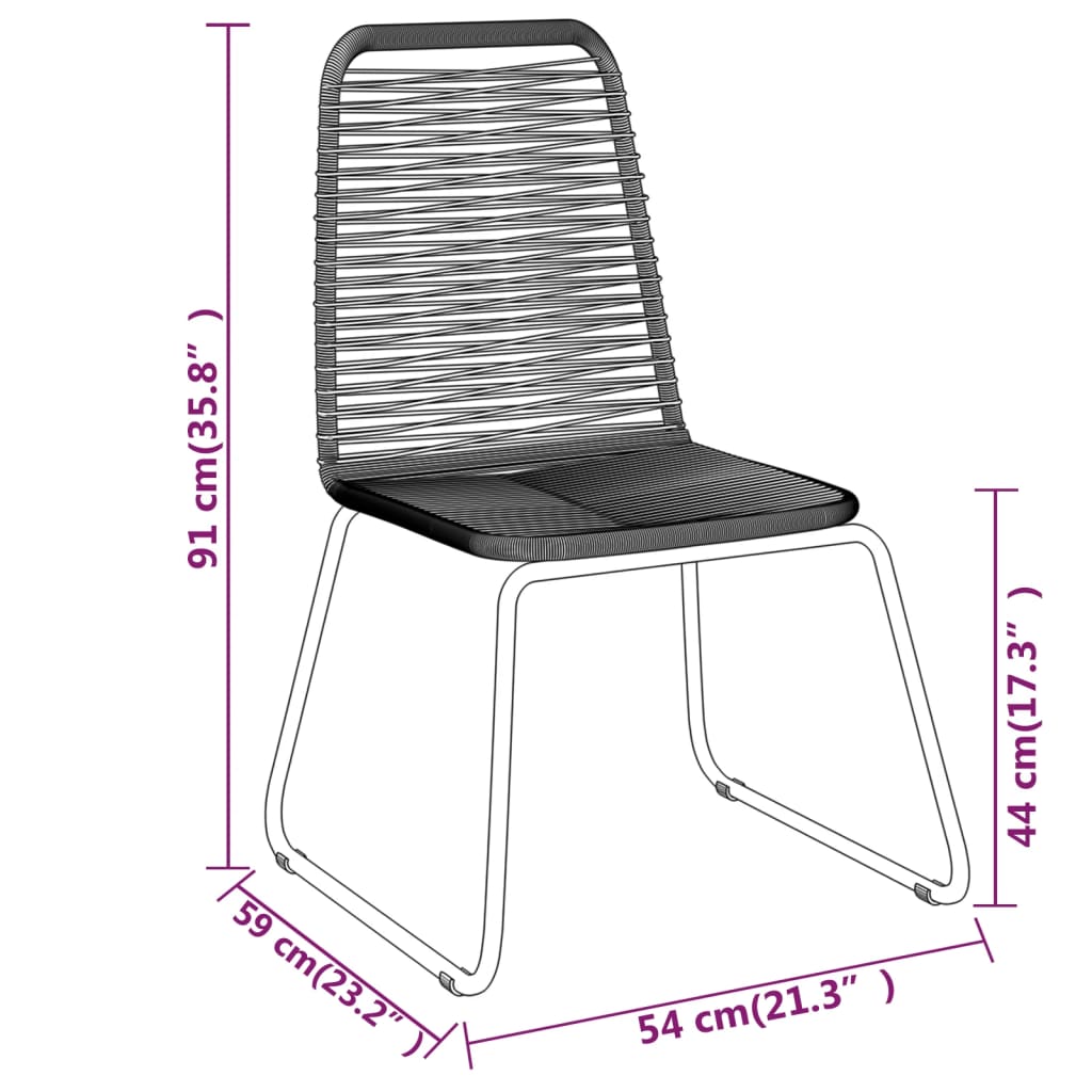 3 pcs conjunto de jantar para jardim preto