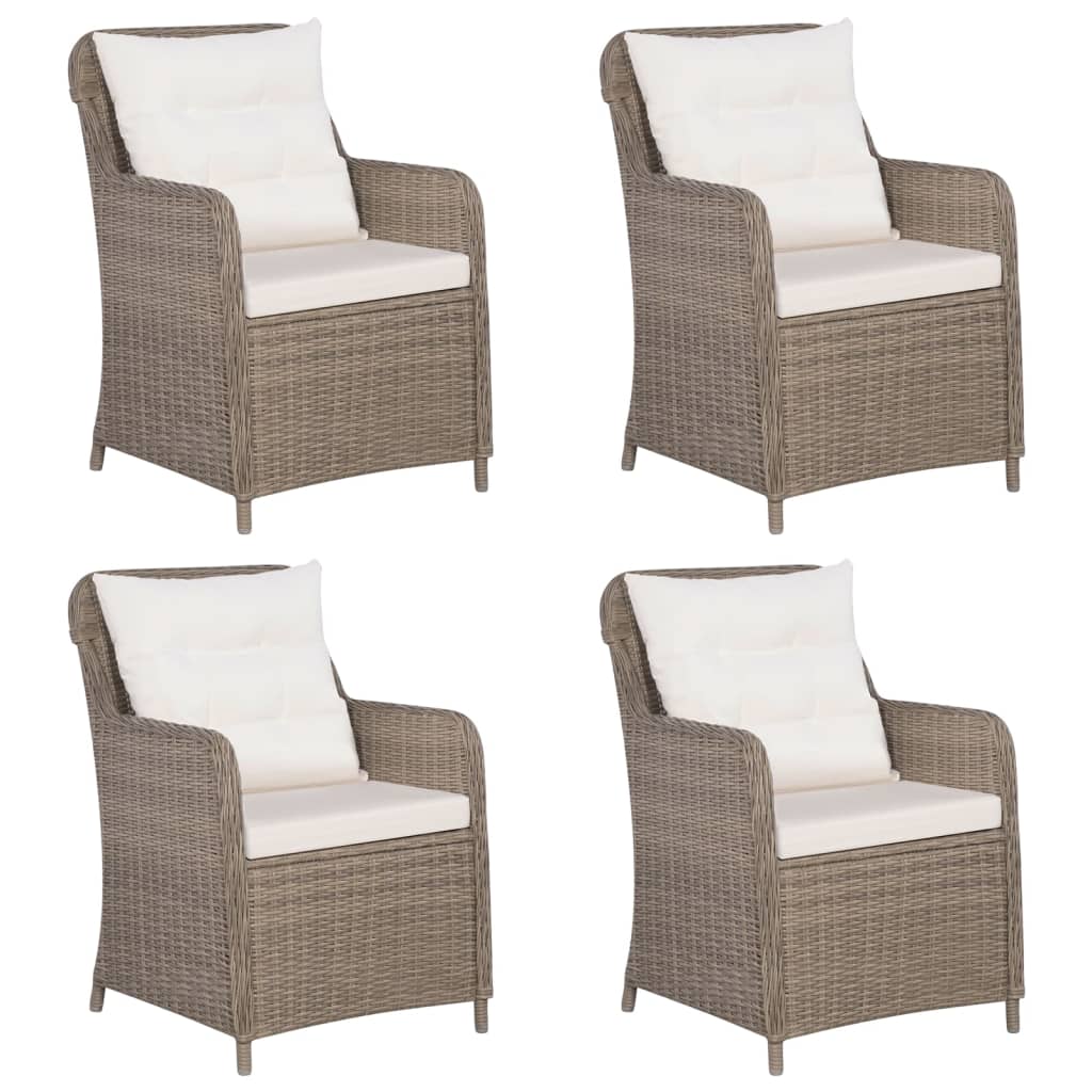 7 pcs conjunto de jantar para jardim castanho