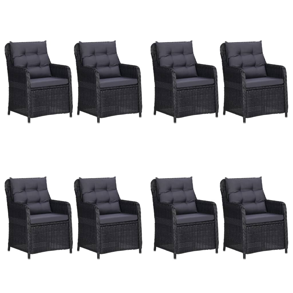 7 pcs conjunto de jantar para jardim castanho