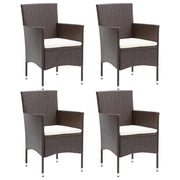 Cadeiras de jantar para jardim 4 pcs vime PE castanho