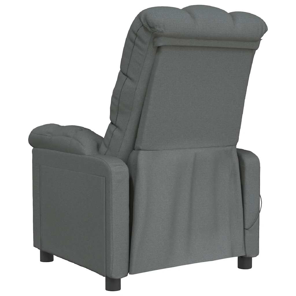 Poltrona de massagens tecido cinzento-escuro