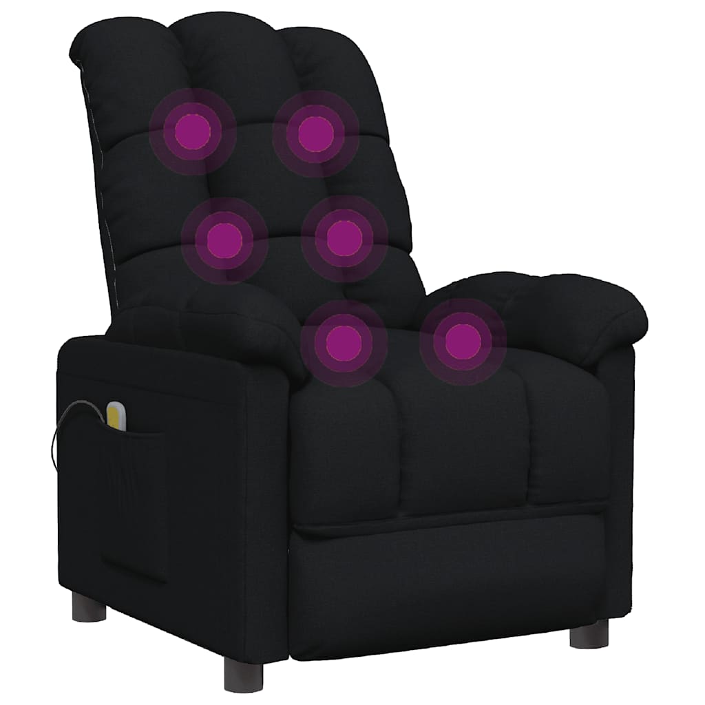 Poltrona de massagens reclinável tecido preto