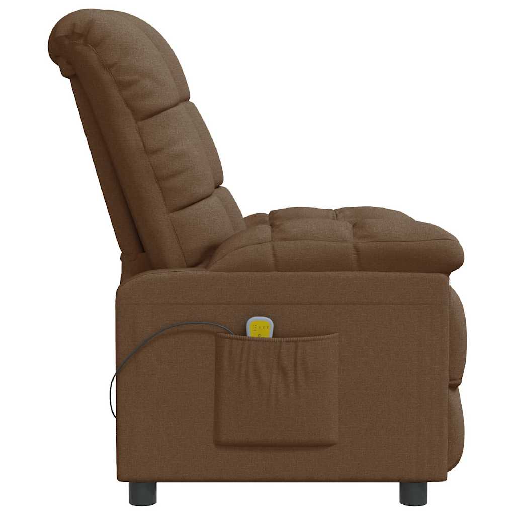Poltrona de massagens reclinável tecido castanho