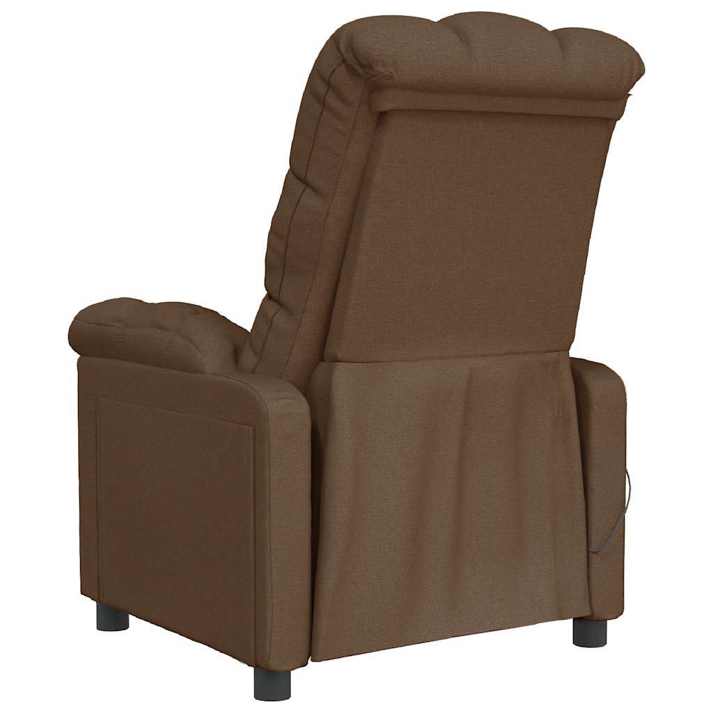 Poltrona de massagens reclinável tecido castanho