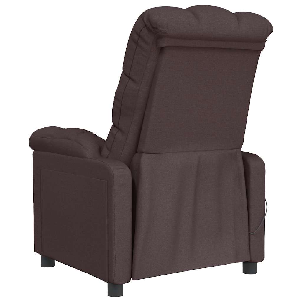 Poltrona de massagens tecido castanho-escuro