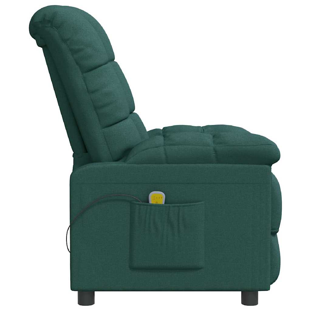 Poltrona de massagens tecido verde-escuro