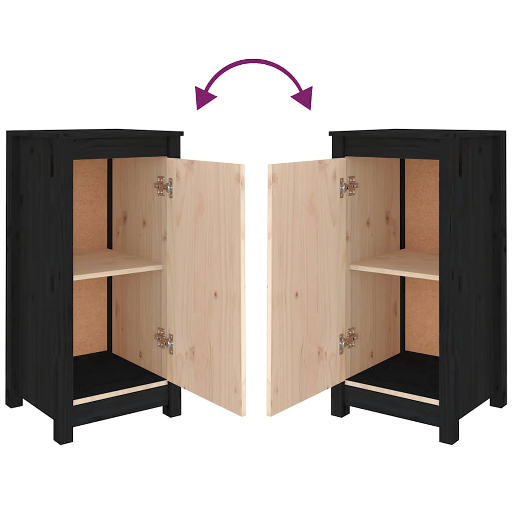 Aparadores 2 pcs 40x35x80 cm madeira de pinho maciça branco