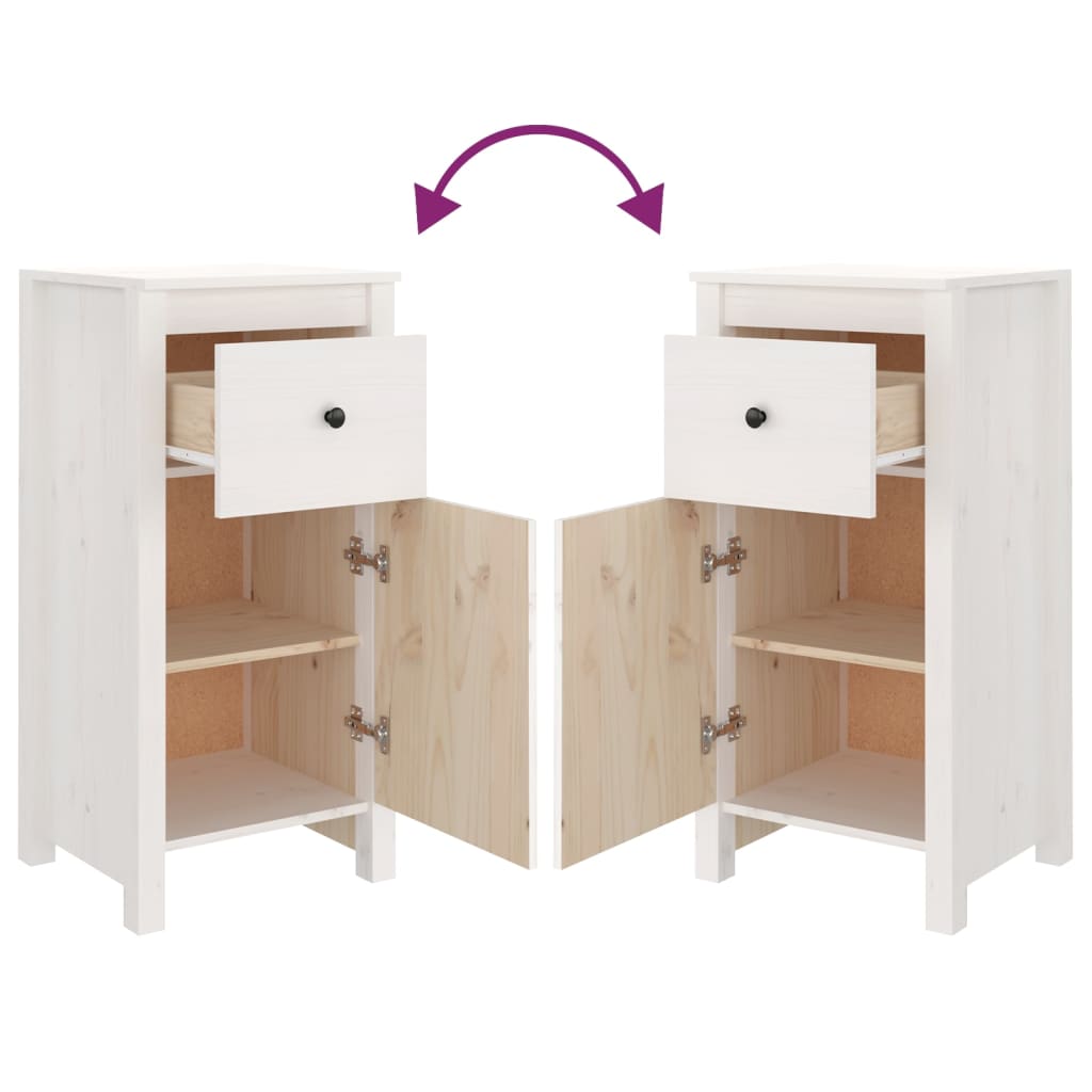 Aparador 39x35x80 cm madeira de pinho maciça branco