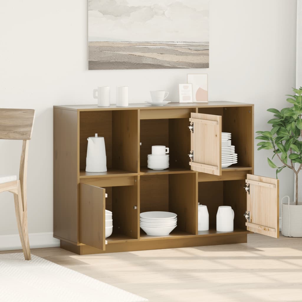 Aparador 110,5x35x80 cm madeira de pinho maciça branco