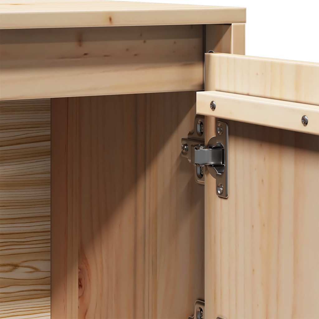 Aparador alto74x35x117 cm pinho maciço branco