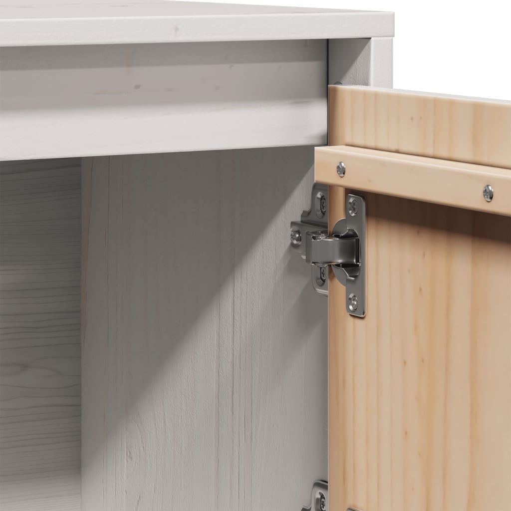 Aparador alto74x35x117 cm pinho maciço branco