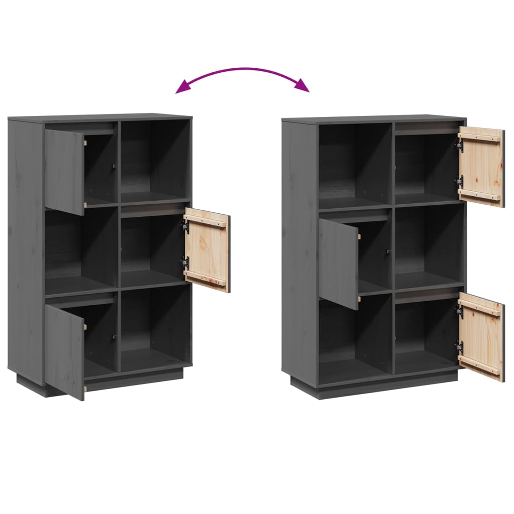 Aparador alto74x35x117 cm pinho maciço branco