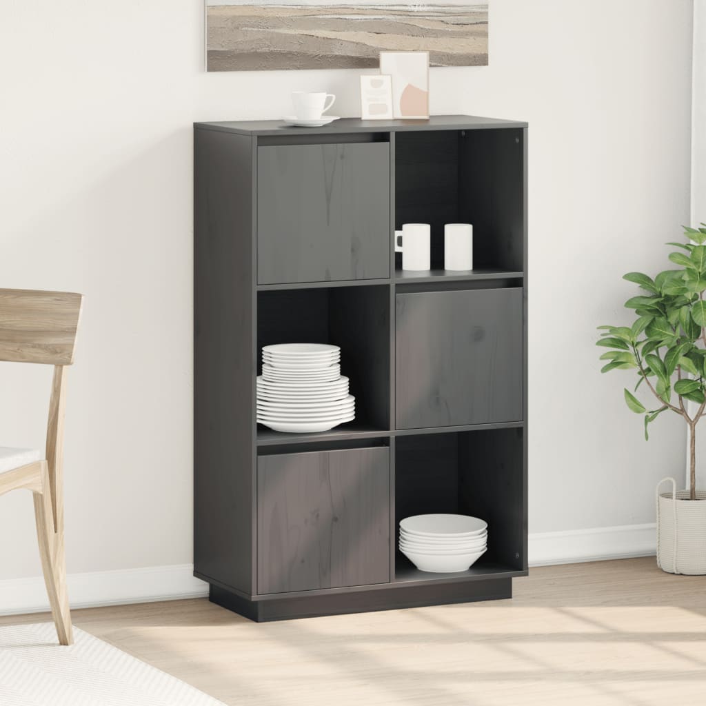 Aparador alto74x35x117 cm pinho maciço branco