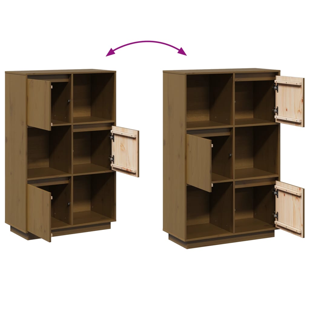 Aparador alto74x35x117 cm pinho maciço branco