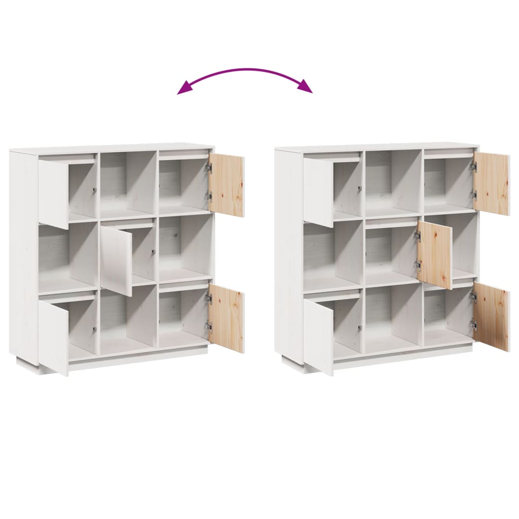 Aparador alto 110,5x35x117 cm pinho maciço branco