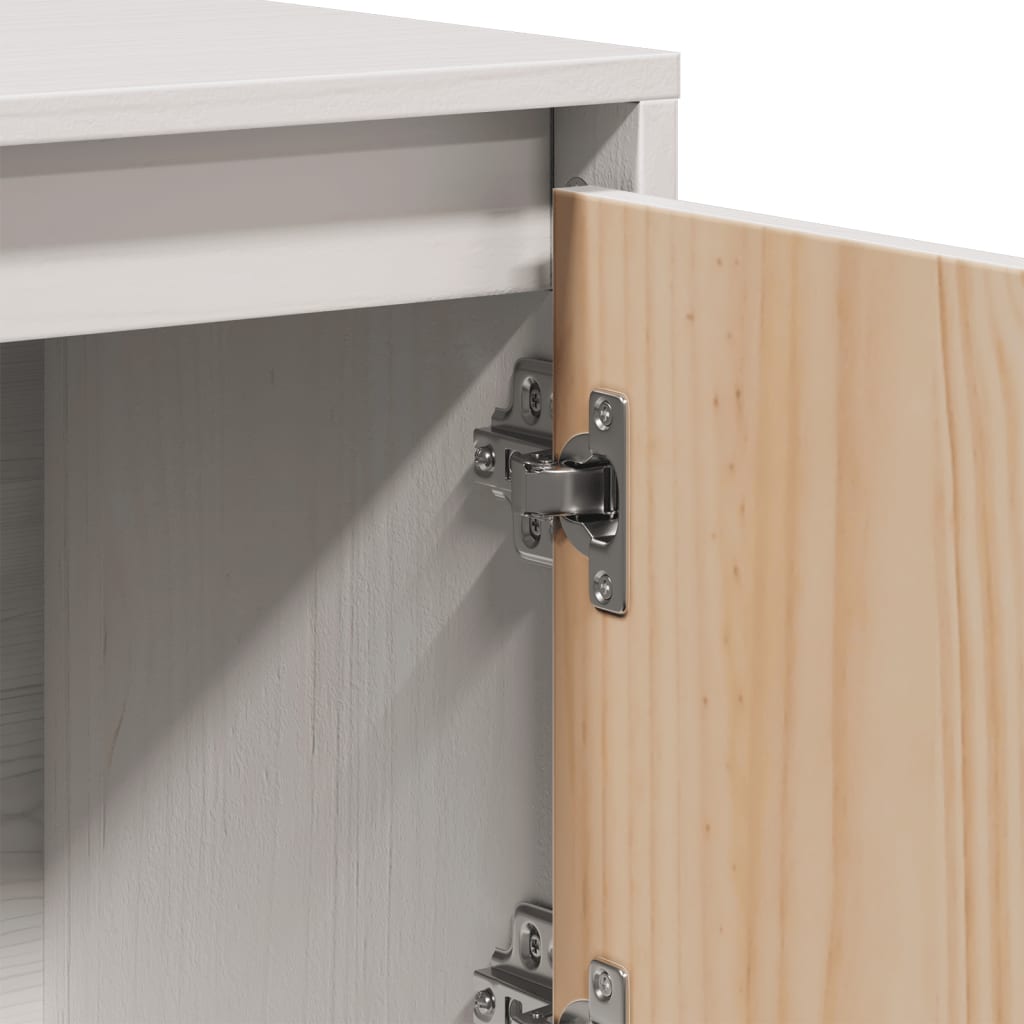 Aparador alto 110,5x35x117 cm pinho maciço branco