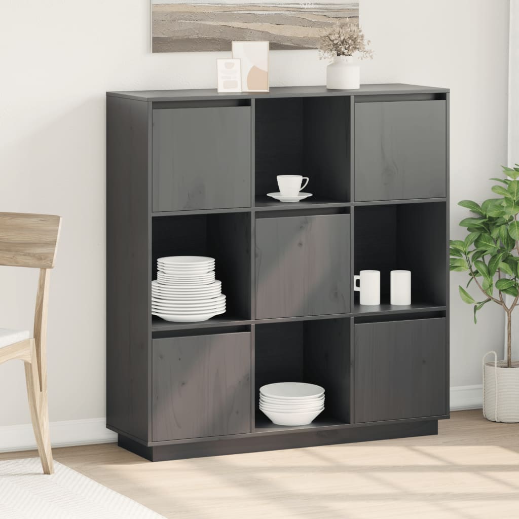 Aparador alto 110,5x35x117 cm pinho maciço branco