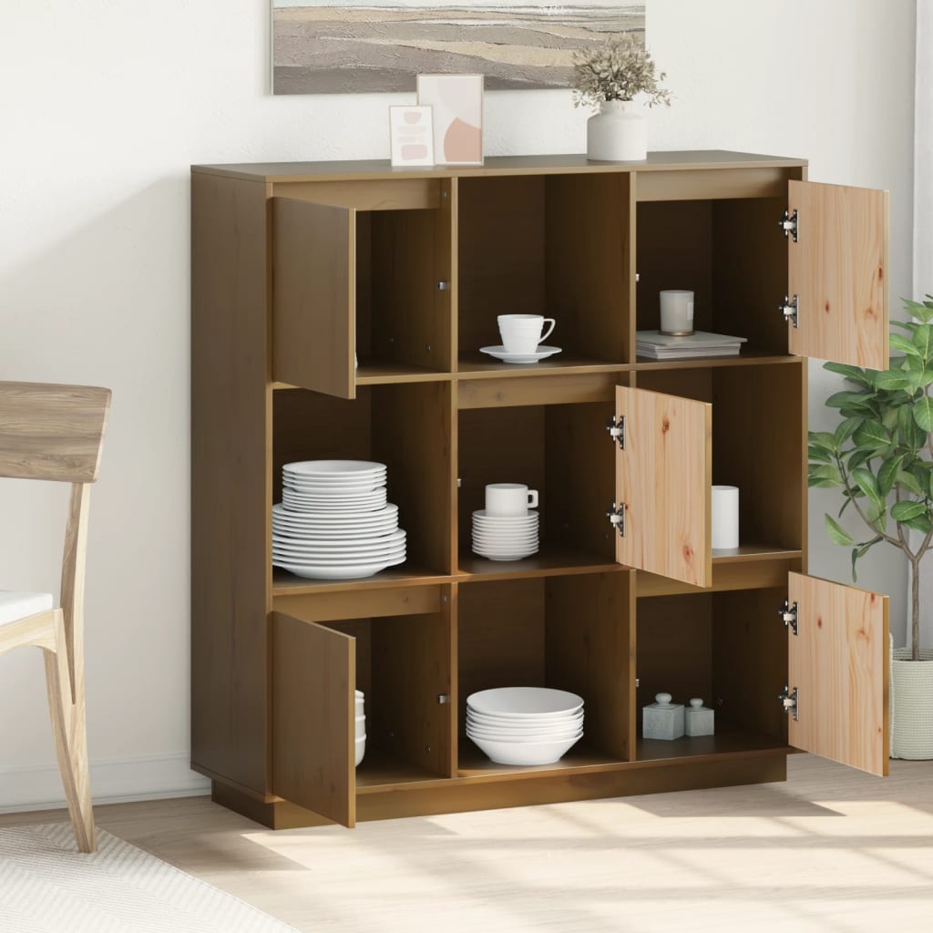 Aparador alto 110,5x35x117 cm pinho maciço branco